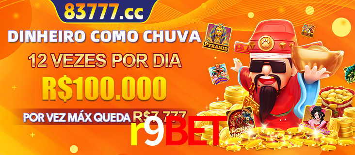 Banner do programa de recompensas Recomende para amigos do r9bet, detalhando os bônus por convidar amigos, com prêmios que chegam a R$288.888.