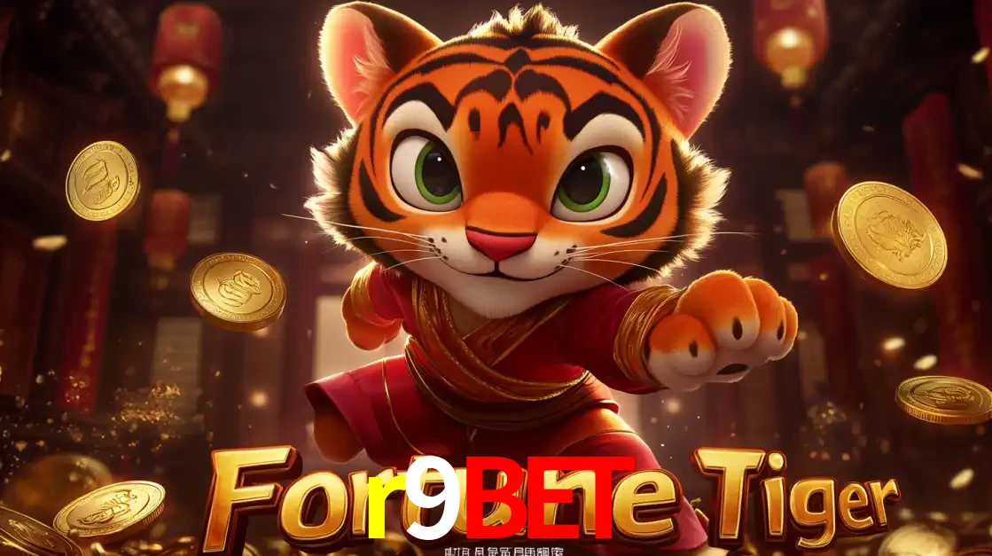 O carismático mascote do jogo de slot Fortune Tiger, um tigre fofo em pose de artes marciais, pronto para trazer sorte e multiplicadores de ganhos no cassino online r9bet.