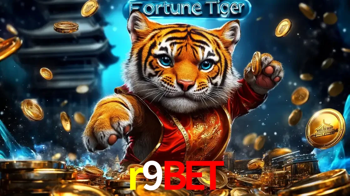 Imagem promocional do jogo de slot Fortune Tiger, com um tigre majestoso em traje tradicional cercado por uma fortuna em moedas de ouro, disponível agora no cassino r9bet.